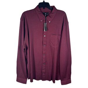 Banana Republic‎ Button-Down Shirt Men's Size 2XL Luxury Touch Burgundy NEW